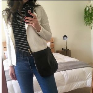 1999 Y2K Vintage Coach black leather crossbody bag preppy purse